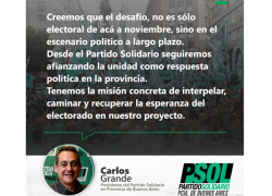 Placa con declaraciones de Carlos Grande