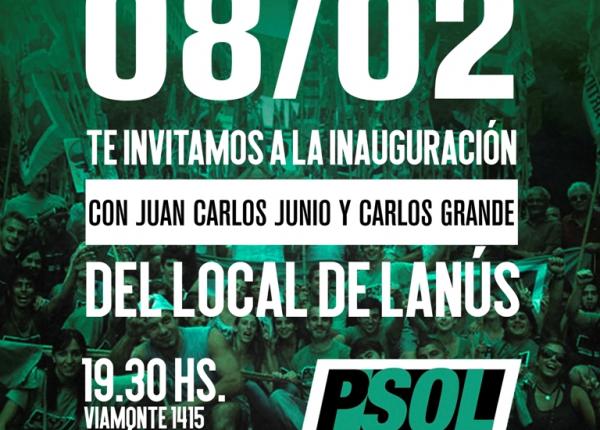 Invitación a inauguración local en Lanús