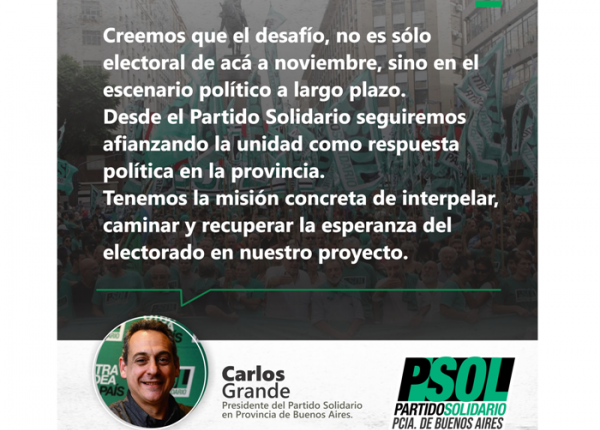 Placa con declaraciones de Carlos Grande